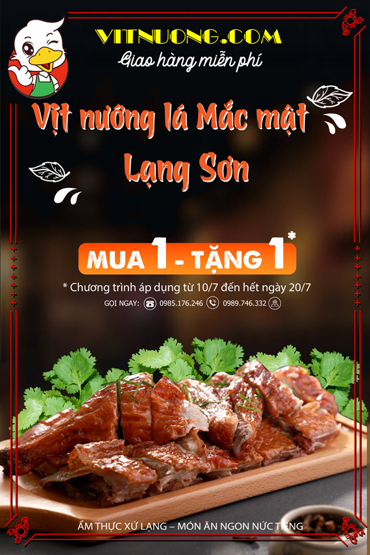 Đặc sản VỊT NƯỚNG LÁ MẮC MẬT